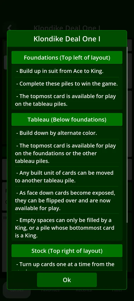 The rules of a single game