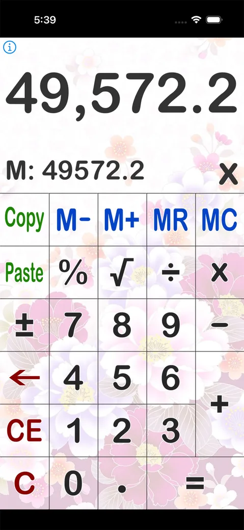 The calculator with a cherry blossom skin